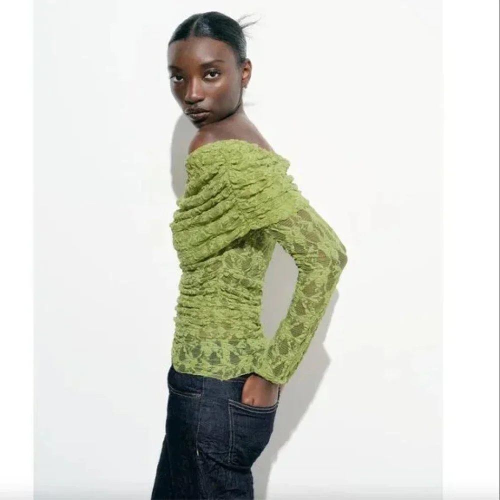 Zara Green Lace L NWT
